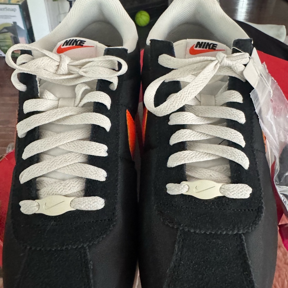 Nike Cortez TXT Black/Safety Orange-Sail Men's Athletic Shoes - Picture 3 of 7